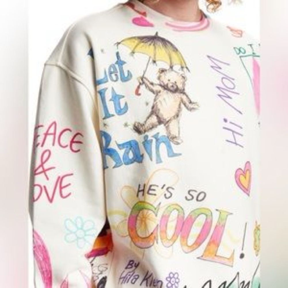 Teddy Fresh Limited Edition “Let It Rain” Graphic Sweatshirt Size Small Kidcore - Picture 10 of 10